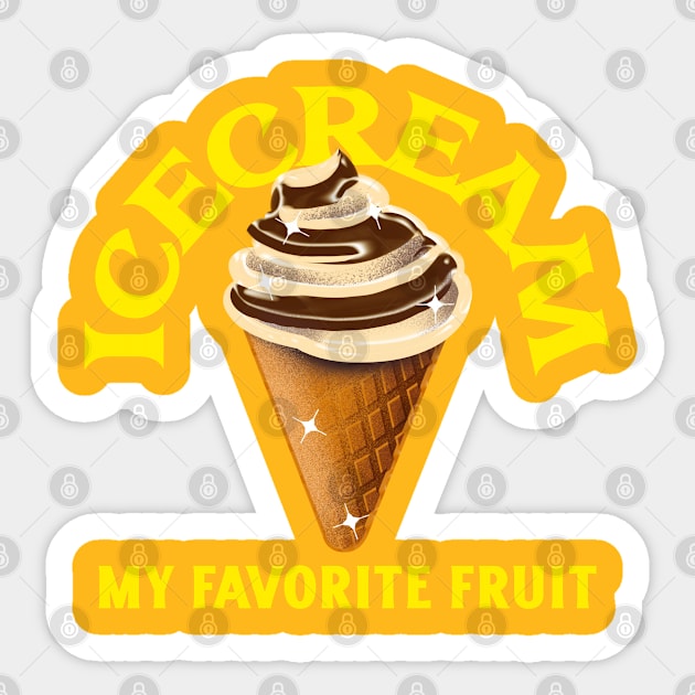 Icecream is my favorite fruit Sticker by GaroStudioFL